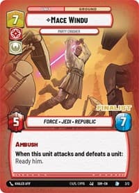 Mace Windu - Party Crasher (Finalist) - Organized Play Promos - Star Wars: Unlimited card
