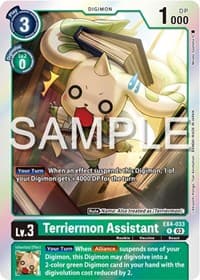 Terriermon Assistant (Reprint) - Starter Deck 17: Double Typhoon Advanced Deck Set - Digimon Card Game card