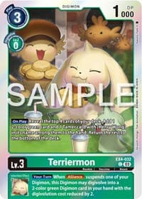 Terriermon (Reprint) - Starter Deck 17: Double Typhoon Advanced Deck Set - Digimon Card Game card