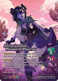 Jester Lavorre, Prankster Priestess (Alternate Art) - Challenger Series: Vox Machina and Mighty Nein - UniVersus card