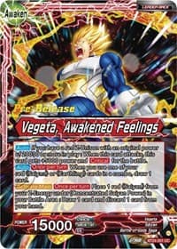 Vegeta // Vegeta, Awakened Feelings - Beyond Generations Pre-Release Cards - Dragon Ball Super: Masters card