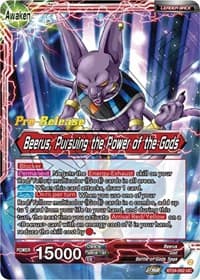 Beerus // Beerus, Pursuing the Power of the Gods - Beyond Generations Pre-Release Cards - Dragon Ball Super: Masters card