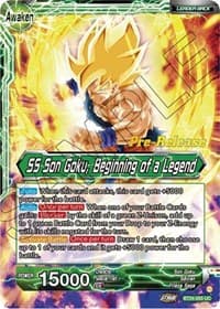 Son Goku // SS Son Goku, Beginning of a Legend - Beyond Generations Pre-Release Cards - Dragon Ball Super: Masters card