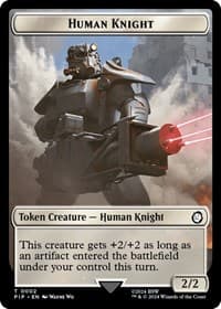 Human Knight // Copy Double-Sided Token - Universes Beyond: Fallout - Magic: The Gathering card