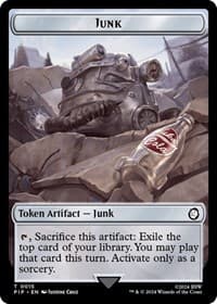 Junk // Human Knight Double-Sided Token - Universes Beyond: Fallout - Magic: The Gathering card