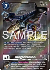 Cargodramon (2024 Regionals Champion) - Blast Ace - Digimon Card Game card