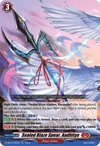 Sealed Blaze Spear, Aadhitya - D-SS12: Triple Drive Booster - Cardfight Vanguard card