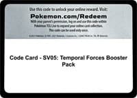 Code Card - SV05: Temporal Forces Booster Pack - SV05: Temporal Forces - Pokemon card