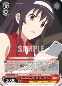 Foreboding Notification, Utaha - Saekano the Movie: Finale - Weiss Schwarz card