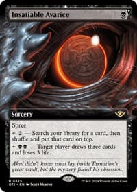 Insatiable Avarice (Extended Art) - Outlaws of Thunder Junction - Magic: The Gathering card