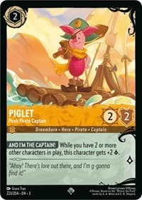 Piglet - Pooh Pirate Captain (223/204) - Illumineer's Quest: Deep Trouble - Disney Lorcana card