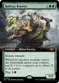 Railway Brawler (Extended Art) - Outlaws of Thunder Junction - Magic: The Gathering card