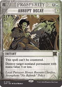 Abrupt Decay - Outlaws of Thunder Junction: Breaking News - Magic: The Gathering card