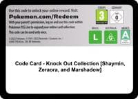 Code Card - Knock Out Collection [Shaymin, Zeraora, and Marshadow] - Miscellaneous Cards & Products - Pokemon card