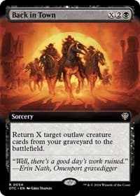 Back in Town (Extended Art) - Commander: Outlaws of Thunder Junction - Magic: The Gathering card
