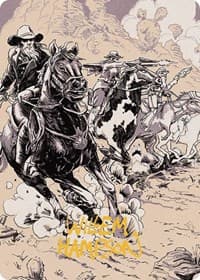 Overwhelming Forces Art Card (Gold-Stamped Signature) - Art Series: Outlaws of Thunder Junction - Magic: The Gathering card