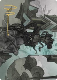 Vraska Joins Up Art Card (Gold-Stamped Signature) - Art Series: Outlaws of Thunder Junction - Magic: The Gathering card