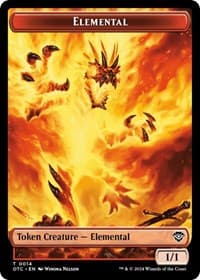 Elemental (0014) // Soldier (0026) Double-Sided Token - Commander: Outlaws of Thunder Junction - Magic: The Gathering card