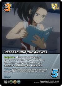 Researching the Answer - UniVersus: My Hero Academia: Girl Power - UniVersus card