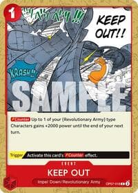 Keep Out - 500 Years in the Future - One Piece Card Game card