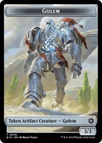 Golem // Plot Double-Sided Token - Outlaws of Thunder Junction: The Big Score - Magic: The Gathering card