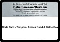 Code Card - Temporal Forces Build & Battle Box - SV05: Temporal Forces - Pokemon card