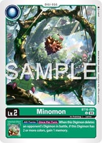 Minomon - Beginning Observer - Digimon Card Game card