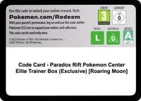 Code Card - Paradox Rift Pokemon Center Elite Trainer Box (Exclusive) [Roaring Moon] - SV04: Paradox Rift - Pokemon card