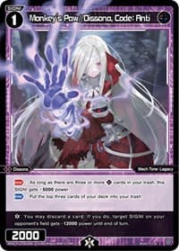 Monkey's Paw//Dissona, Code: Anti - Dissonance Diva - WIXOSS card