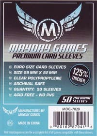 Premium Euro Card Sleeves Pack of 50 - Mayday Games - Boardgames card