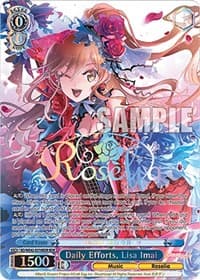 Daily Efforts, Lisa Imai (BDR) - BanG Dream! Girls Band Party! Countdown Collection Premium Booster - Weiss Schwarz card