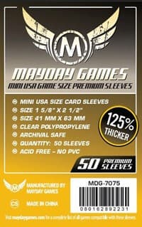 Premium Mini USA Card Sleeves Pack of 50 - Mayday Games - Boardgames card