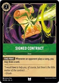 Signed Contract - Ursula's Return - Disney Lorcana card