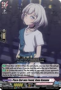 Place that was Found, Rana Kaname (EXRRR) - DZ-BT01: Fated Clash - Cardfight Vanguard card