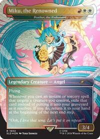 Miku, the Renowned - Feather, the Redeemed (Rainbow Foil) - Secret Lair Drop Series - Magic: The Gathering card