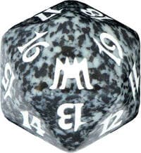 Onslaught Spindown Die - Black - Wizards of the Coast Dice - Life Counters card