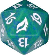 Lorwyn Spindown Die - Green - Wizards of the Coast Dice - Life Counters card