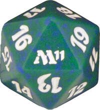 Magic 2011 (M11) Spindown Die - Green - Wizards of the Coast Dice - Life Counters card