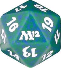 Magic 2012 (M12) Spindown Die - Green - Wizards of the Coast Dice - Life Counters card