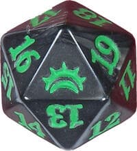 Planechase Anthology Spindown Die - Green - Wizards of the Coast Dice - Life Counters card