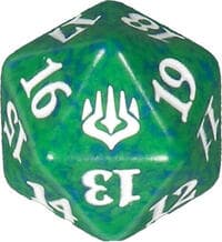 War of the Spark Spindown Die - Green - Wizards of the Coast Dice - Life Counters card
