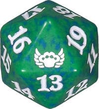 Streets of New Capenna Spindown Die - Green - Wizards of the Coast Dice - Life Counters card