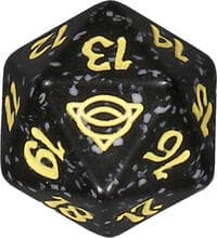 Universes Beyond: The Lord of the Rings: Tales of Middle-earth Spindown Die - Yellow - Wizards of the Coast Dice - Life Counters card