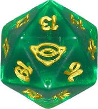 Universes Beyond: The Lord of the Rings: Tales of Middle-earth Spindown Die - Bright Green - Wizards of the Coast Dice - Life Counters card