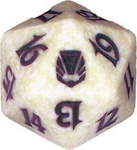Darksteel Spindown Die - White - Wizards of the Coast Dice - Life Counters card