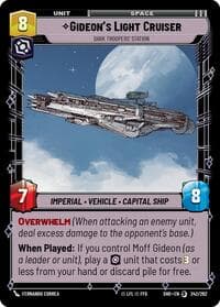 Gideon's Light Cruiser - Dark Troopers' Station - Shadows of the Galaxy - Star Wars: Unlimited card