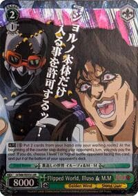 Flipped World, Illuso & M.M (JJR) (Silver Stamp) - JoJo's Bizarre Adventure: Golden Wind - Weiss Schwarz card