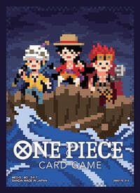 One Piece Card Game Official Sleeves: Assortment 6 - The Three Captains (Pixel Art) (70-Pack) - Bandai Card Sleeves - Card Sleeves card