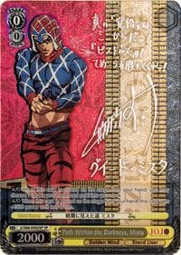Path Within the Darkness, Mista (SP) (Silver Signature) - JoJo's Bizarre Adventure: Golden Wind - Weiss Schwarz card