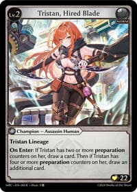 Tristan, Hired Blade - Mercurial Heart - Grand Archive TCG card